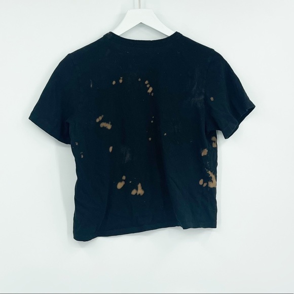 Aerosmith Vintage Custom Bleach Splatter Reverse Dyed Graphic Baby Tee SZ L - Picture 5 of 5